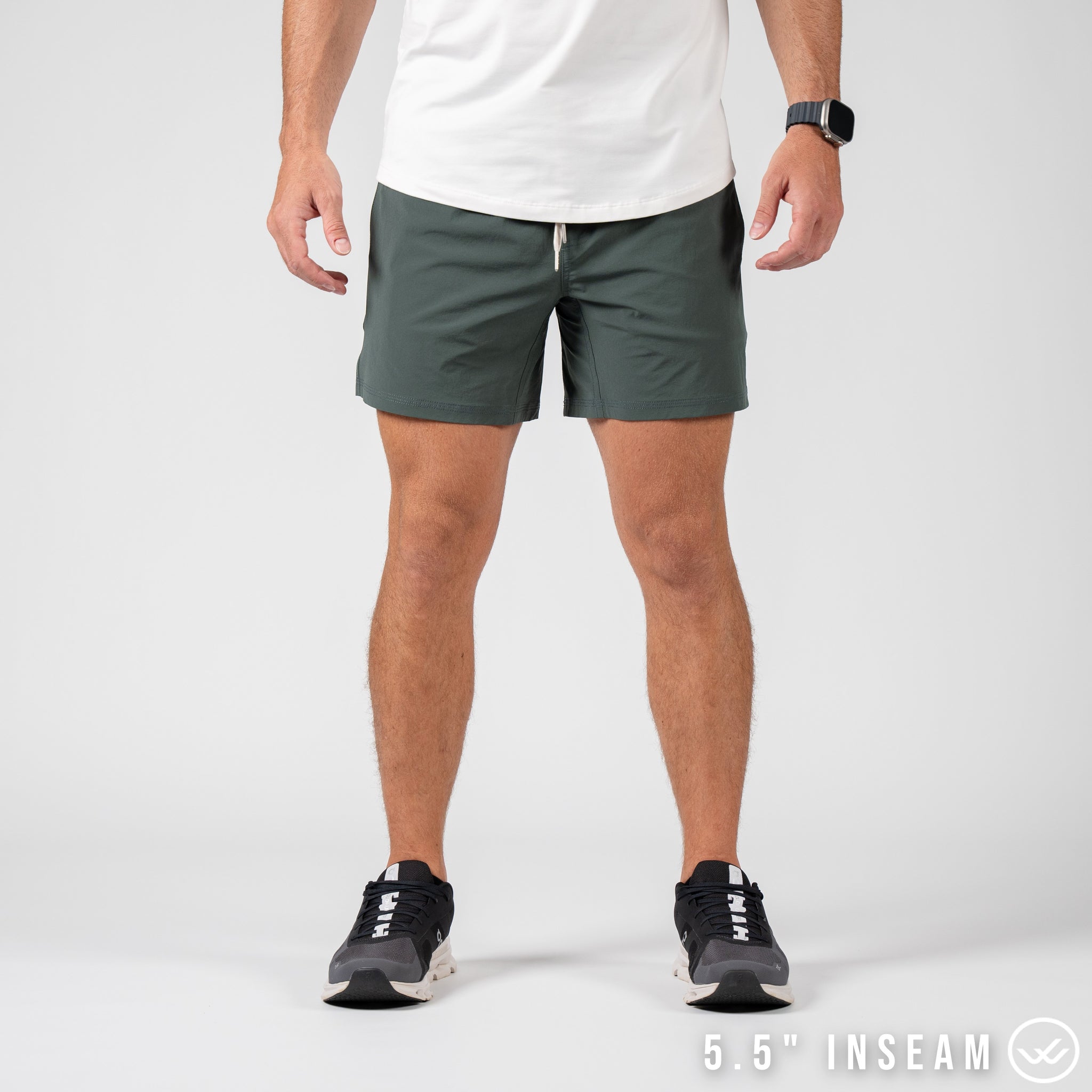 Odlo X-Alp 6 inch 2-in-1 Trail Running Short 2.0 Heren - agate gray - vetiver