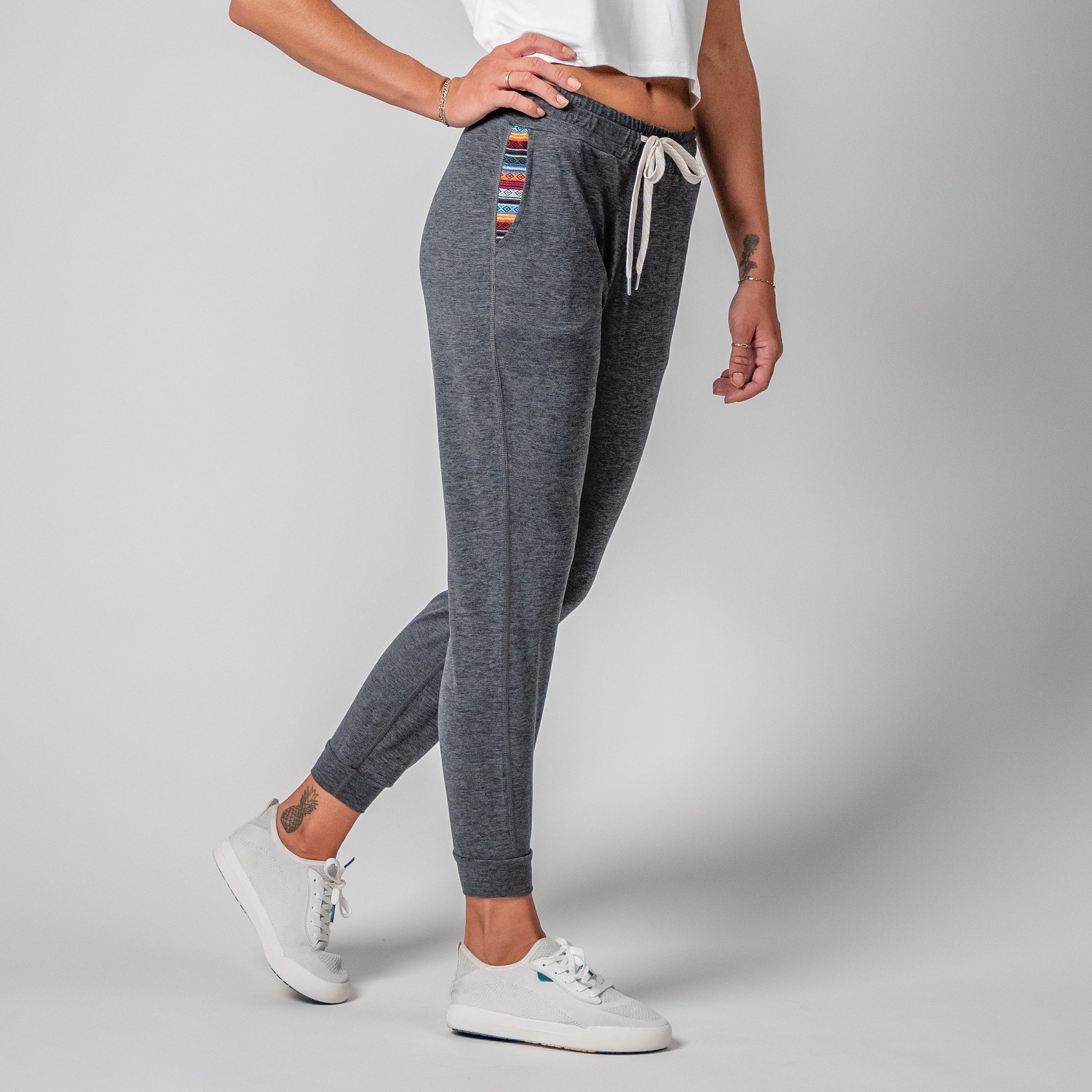 Carve Designs Chelsea Jogger Leggings Donna - Morbido Tessuto Juneau - Vita Media Con Tasche - Grigio