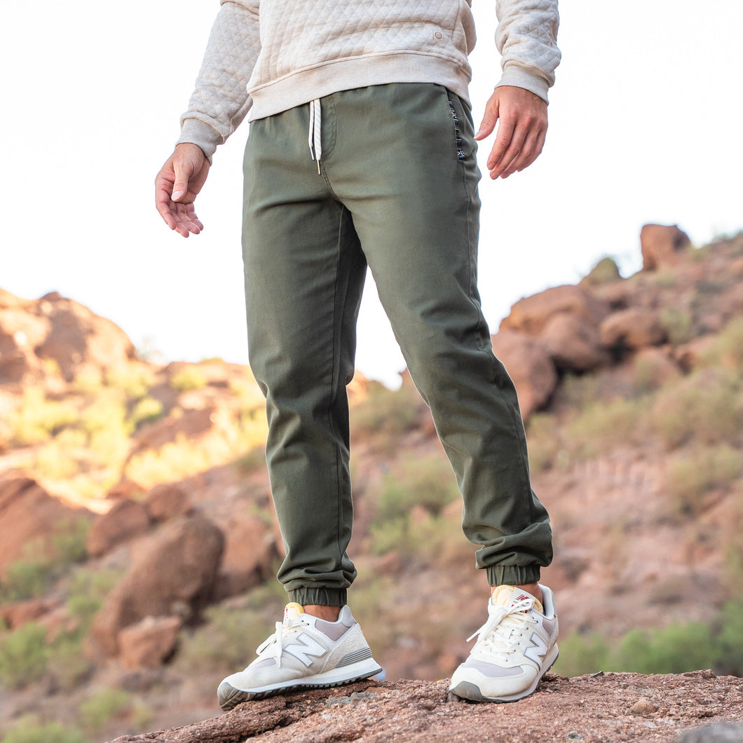 Victorious Men’s Stretch Cargo Joggers – Comfy Olive Pants For Everyday Wear