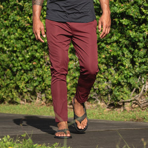 Sapien Pant (Casual Stretch) - Merlot - Front Close Up - Tall