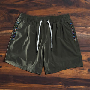 Flow Short - Olive 7" - front flat lay