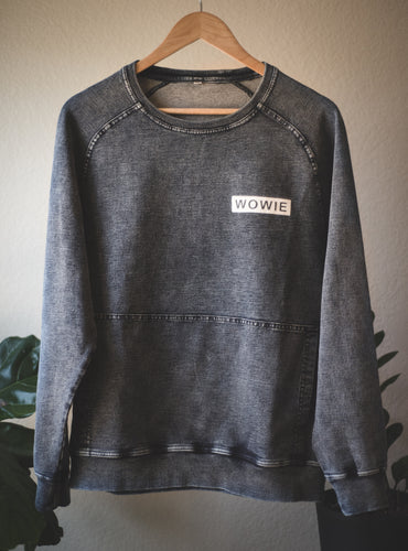 Vintage-Washed Crewneck Sweater - Black Acid