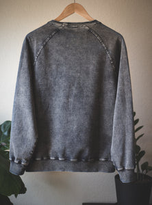Vintage-Washed Crewneck Sweater - Black Acid