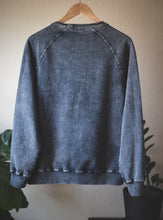 Vintage-Washed Crewneck Sweater - Blue Acid